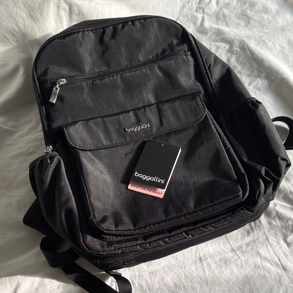 Baggallini Black Charcoal Backpack Carryon Laptop Bag
